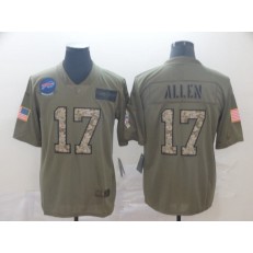 Buffalo Bills #17 Josh Allen 2019 Olive Camo Salute To Service Limited Nike NFL Men Jersey