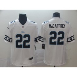 Carolina Panthers #22 Christian McCaffrey White Team Logos Fashion Vapor Limited Nike NFL Men Jersey