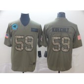 Carolina Panthers #59 Luke Kuechly 2019 Olive Camo Salute To Service Limited Nike NFL Men Jersey