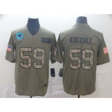 Carolina Panthers #59 Luke Kuechly 2019 Olive Camo Salute To Service Limited Nike NFL Men Jersey