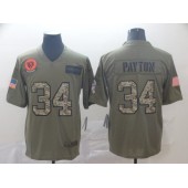 Chicago Bears #34 Walter Payton 2019 Olive Camo Salute To Service Limited Nike NFL Men Jersey