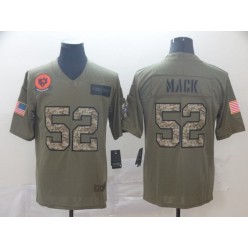Chicago Bears #52 Khalil Mack 2019 Olive Camo Salute To Service Limited Nike NFL Men Jersey