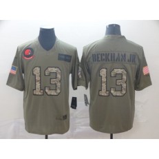 Cleveland Browns #13 Odell Beckham Jr. 2019 Olive Camo Salute To Service Limited Nike NFL Men Jersey