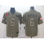 Cleveland Browns #6 Baker Mayfield 2019 Olive Camo Salute To Service Limited Nike NFL Men Jersey