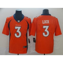 Denver Broncos #3 Drew Lock Orange Vapor Untouchable Limited Nike NFL Men Jersey