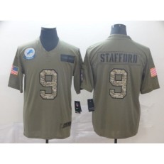 Detroit Lions #9 Matthew Stafford 2019 Olive Camo Salute To Service Limited Nike NFL Men Jersey