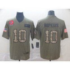 Houston Texans #10 DeAndre Hopkins 2019 Olive Camo Salute To Service Limited Nike NFL Men Jersey