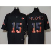 Kansas City Chiefs #15 Patrick Mahomes 2019 Black Salute To Service USA Flag Fashion Limited Nike NFL Men Jersey