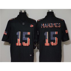 Kansas City Chiefs #15 Patrick Mahomes 2019 Black Salute To Service USA Flag Fashion Limited Nike NFL Men Jersey