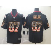 Kansas City Chiefs #87 Travis Kelce Black USA Flag Fashion Limited Nike NFL Men Jersey