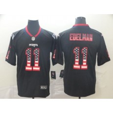 New England Patriots #11 Julian Edelman Black USA Flag Fashion Limited Nike NFL Men Jersey