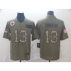 New Orleans Saints #13 Michael Thomas 2019 Olive Camo Salute To Service Limited Nike NFL Men Jersey