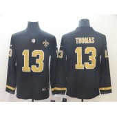 New Orleans Saints #13 Michael Thomas Black Therma Long Sleeve Nike NFL Men Jersey