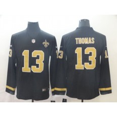 New Orleans Saints #13 Michael Thomas Black Therma Long Sleeve Nike NFL Men Jersey