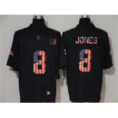 New York Giants #8 Daniel Jones 2019 Black Salute To Service USA Flag Fashion Limited Nike NFL Men Jersey