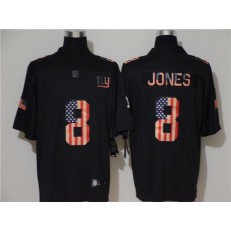 New York Giants #8 Daniel Jones 2019 Black Salute To Service USA Flag Fashion Limited Nike NFL Men Jersey