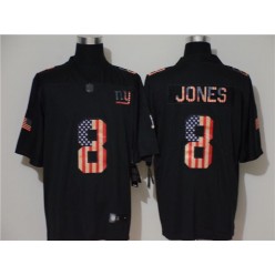 New York Giants #8 Daniel Jones 2019 Black Salute To Service USA Flag Fashion Limited Nike NFL Men Jersey