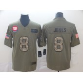 New York Giants #8 Daniel Jones 2019 Olive Camo Salute To Service Limited Nike NFL Men Jersey