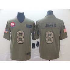 New York Giants #8 Daniel Jones 2019 Olive Camo Salute To Service Limited Nike NFL Men Jersey