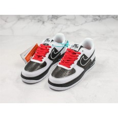 NIKE AIR FORCE 1 LOW 07 PANDA WHITE BLACK RED AQ3776-990