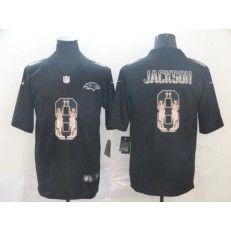 Baltimore Ravens #8 Lamar Jackson Black Statue Of Liberty Limited Nike NFL Men Jersey