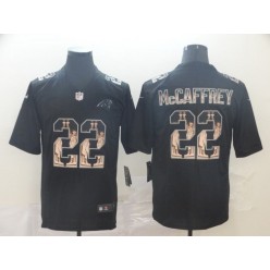 Carolina Panthers #22 Christian McCaffrey Black Statue Of Liberty Limited Nike NFL Men Jersey