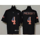 Dallas Cowboys #4 Dak Prescott 2019 Black Salute To Service USA Flag Fashion Limited Nike NFL Men Jersey