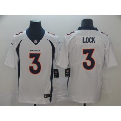 Denver Broncos #3 Drew Lock White Vapor Untouchable Limited Nike NFL Men Jersey