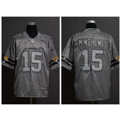 Jacksonville Jaguars #15 Gardner Minshew II 2019 Gray Gridiron Gray Vapor Untouchable Limited Nike NFL Men Jersey