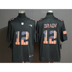 New England Patriots #12 Tom Brady 2019 Black Salute To Service USA Flag Fashion Limited Nike NFL Men Jersey