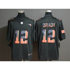 New England Patriots #12 Tom Brady 2019 Black Salute To Service USA Flag Fashion Limited Nike NFL Men Jersey