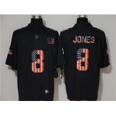 New York Giants #8 Daniel Jones 2019 Black Salute To Service USA Flag Fashion Limited Nike NFL Men Jersey