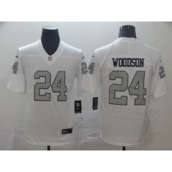Oakland Raiders #24 Charles Woodson White Color Rush Limited Nike NFL Men Jersey
