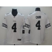 Oakland Raiders #4 Derek Carr White Team Logos Fashion Vapor Limited Nike NFL Men Jersey