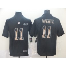 Philadelphia Eagles #11 Carson Wentz Black Statue Of Liberty Limited Nike NFL Men Jersey