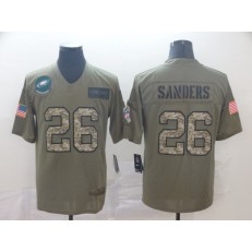 Philadelphia Eagles #26 Miles Sanders 2019 Olive Camo Salute To Service Limited Nike NFL Men Jersey