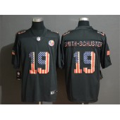 Pittsburgh Steelers #19 JuJu Smith-Schuster 2019 Black Salute To Service USA Flag Fashion Limited Nike NFL Men Jersey