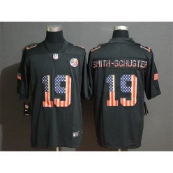 Pittsburgh Steelers #19 JuJu Smith-Schuster 2019 Black Salute To Service USA Flag Fashion Limited Nike NFL Men Jersey