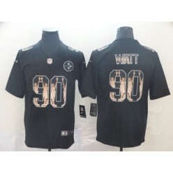 Pittsburgh Steelers #90 T.J. Watt Black Statue Of Liberty Limited Nike NFL Men Jersey