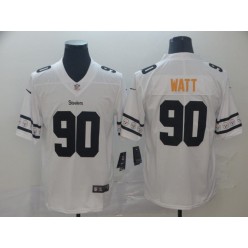 Pittsburgh Steelers #90 T.J. Watt White Team Logos Fashion Vapor Limited Nike NFL Men Jersey
