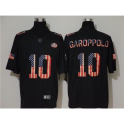 San Francisco 49ers #10 Jimmy Garoppolo 2019 Black Salute To Service USA Flag Fashion Limited Nike NFL Men Jersey