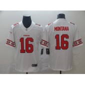 San Francisco 49ers #16 Joe Montana White Team Logos Fashion Vapor Limited Nike NFL Men Jersey