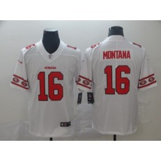 San Francisco 49ers #16 Joe Montana White Team Logos Fashion Vapor Limited Nike NFL Men Jersey