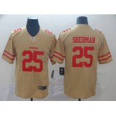 San Francisco 49ers #25 Richard Sherman Cream Inverted Legend Limited Nike NFL Men Jersey