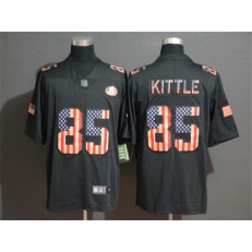 San Francisco 49ers #85 George Kittle 2019 Black Salute To Service USA Flag Fashion Limited Nike NFL Men Jersey