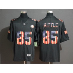 San Francisco 49ers #85 George Kittle 2019 Black Salute To Service USA Flag Fashion Limited Nike NFL Men Jersey