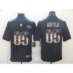 San Francisco 49ers #85 George Kittle Black Statue Of Liberty Limited Nike NFL Men Jersey