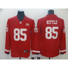 San Francisco 49ers #85 George Kittle Red Therma Long Sleeve Nike NFL Men Jersey