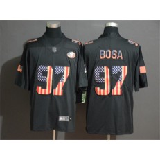 San Francisco 49ers #97 Nick Bosa 2019 Black Salute To Service USA Flag Fashion Limited Nike NFL Men Jersey
