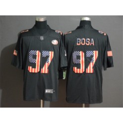 San Francisco 49ers #97 Nick Bosa 2019 Black Salute To Service USA Flag Fashion Limited Nike NFL Men Jersey